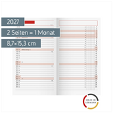 Monats-Ersatzkalendarium Mod. TM 11 2027 | 8,7×15,3 cm, Karton, weiß