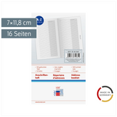 Anschriftenheft | 7×11,8 cm, Karton, weiß