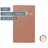 Taschenkalender Mod. Miniplaner d 15 2027 | A6, Kunststoff, caramel