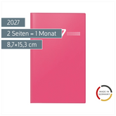 Taschenkalender Mod. Miniplaner d 15 2027 | A6, Kunststoff, pink