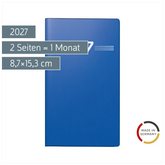 Taschenkalender Mod. Miniplaner d 15 2027 | A6, Kunststoff, blau