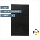 Taschenkalender Mod. M-Planer 2027 | A6, Kunstleder, schwarz