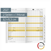 Monats-Ersatzkalendarium Mod. M-Planer 2027 | 8,7×15,3 cm, Karton, weiß