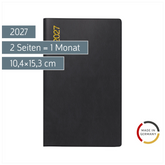 Taschenkalender Mod. uni-planer 2027 | A6, Kunststoff, schwarz