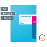 Waren- und Rechnungseingangsbuch | A4, 80 Seiten, Karton, magenta/hellblau