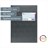 Vielzweckbuch mit Kopfleiste | A4, 192 Seiten, 16 Spalten, Kunststoff, grau