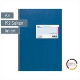 Kladde | A4, 192 Seiten, liniert, Karton, blau