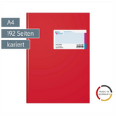 Geschäftsbuch | A4, 192 Seiten, kariert, Kunststoff, rot