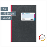 Geschäftsbuch | A4, 192 Seiten, kariert, Karton, dunkelgrau