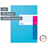 Spaltenbuch | A4, 80 Seiten, 2 Spalten, Karton, magenta/hellblau