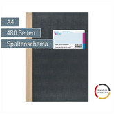 Spaltenbuch | A4, 480 Seiten, mit Seitenzahlen, 2 Spalten, Kunststoff, grau