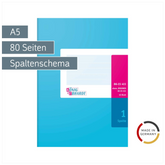 Spaltenbuch | A5, 80 Seiten, 1 Spalten, Karton, magenta/hellblau