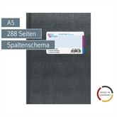 Spaltenbuch | A5, 288 Seiten, 2 Spalten, Kunststoff, grau