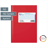 Geschäftsbuch | A6, 192 Seiten, kariert, Kunststoff, rot