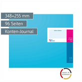 Vario-Journal mit Kopfleiste | 348×255 mm, 96 Seiten, Konten-Journal, Karton, magenta/hellblau