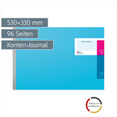 Vario-Journal mit Kopfleiste | 530×330 mm, 96 Seiten, Konten-Journal, Karton, magenta/hellblau