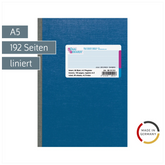 Kladde | A5, 192 Seiten, liniert, Karton, blau