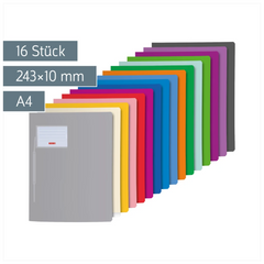 Schnellhefter-Set FACT!pp | A4, Füllhöhe: 10 mm, sortiert, 16 Stück