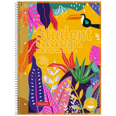 Collegeblock Premium Student „Tropical“ | A4, Lineatur 27, 80 Blatt, mehrfarbig