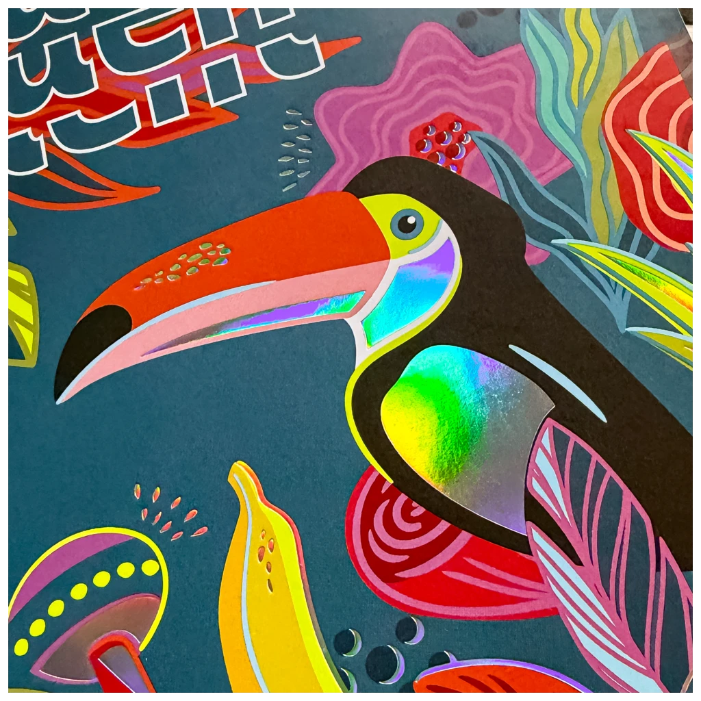 Collegeblock Premium Student „Tropical“ | A4, Lineatur 28, 80 Blatt, mehrfarbig