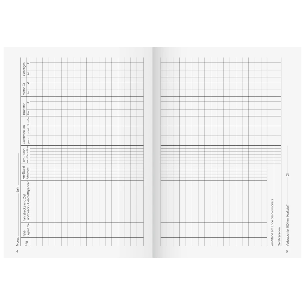 Fahrtenbuch „für Kraftfahrzeuge“ | A5, 32 Seiten, Karton, sortiert