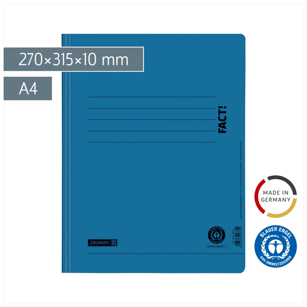 Schnellhefter FACT! Recycling | A4, Füllhöhe: 10 mm, blau