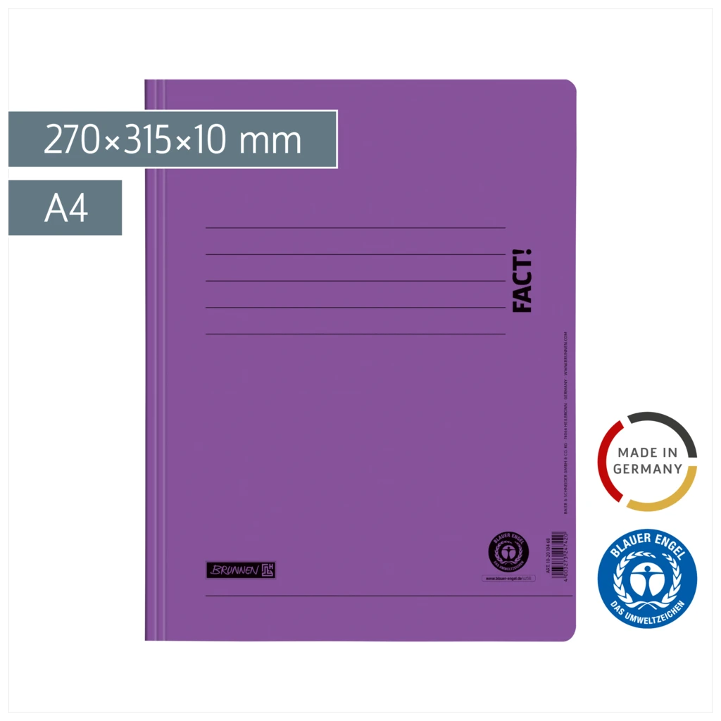 Schnellhefter FACT! Recycling | A4, Füllhöhe: 10 mm, violett