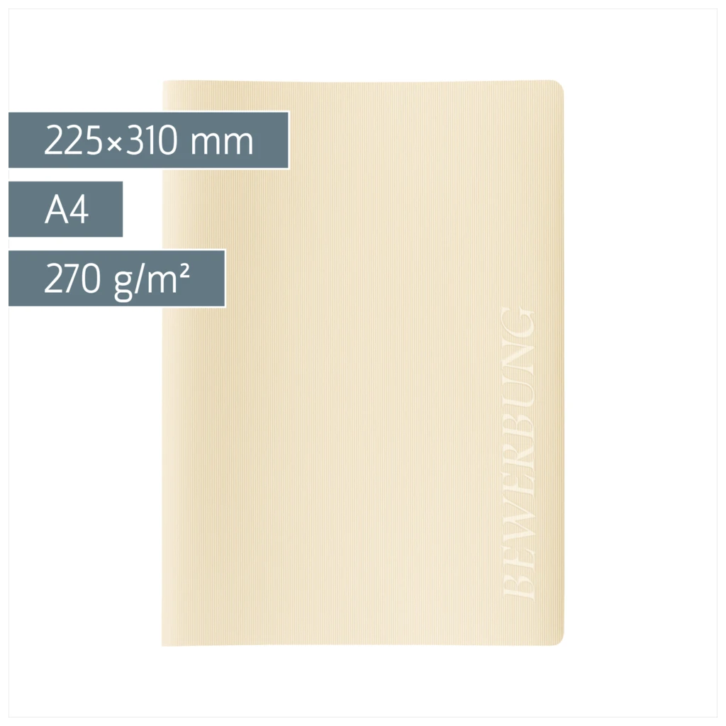Bewerbungsmappe 2-teilig | A4, chamois