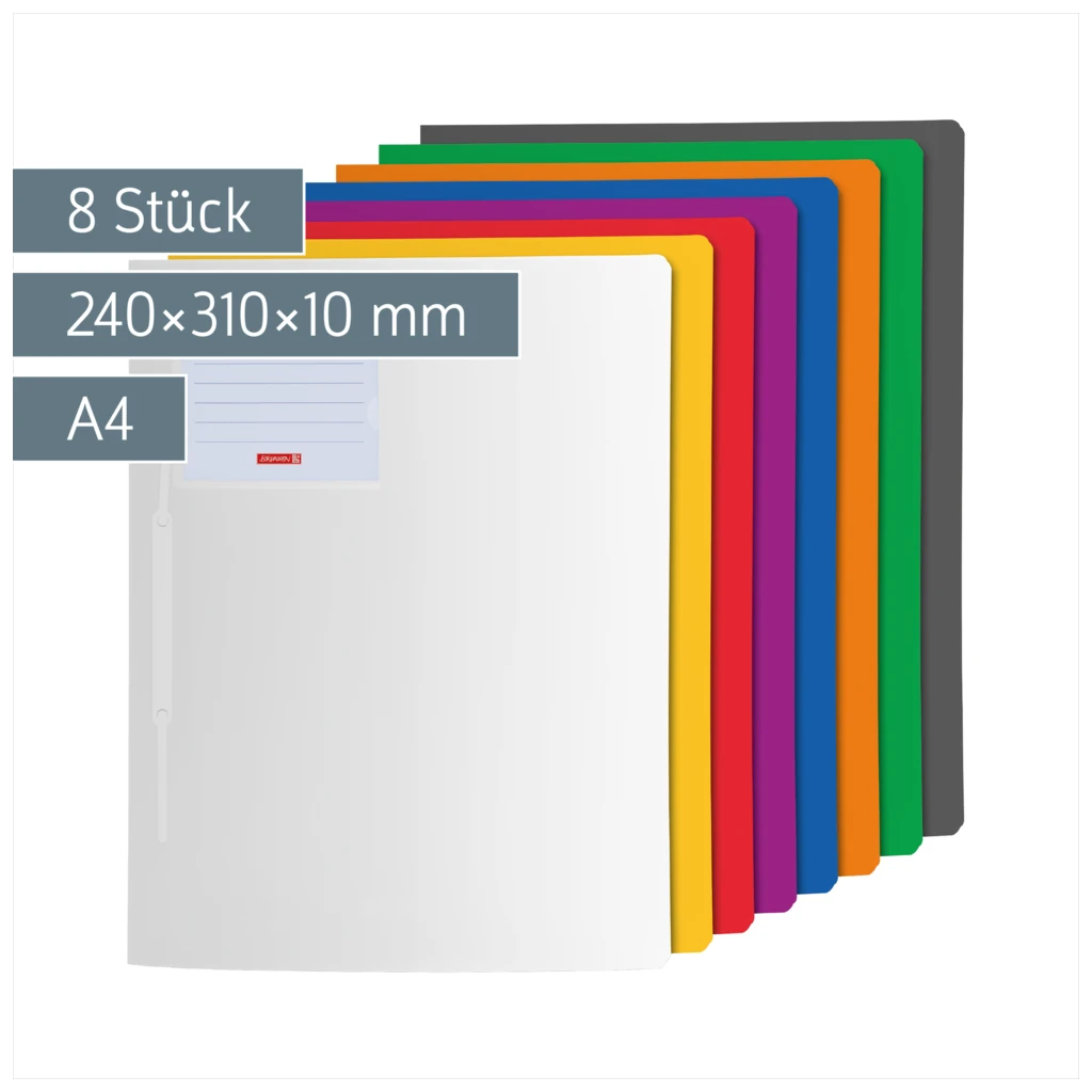 Schnellhefter-Set „Basic“ FACT!pp | A4, Füllhöhe: 10 mm, sortiert, 8 Stück