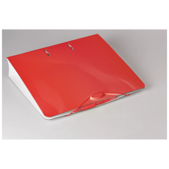 Ordner „WAVE“ Colour Code | A4, 70 mm, Hebelmechanik mit gummiertem Griff, red