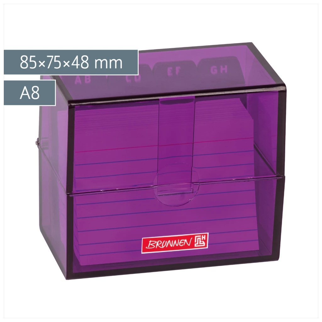 Karteikasten Colour Code gefüllt | 85×75×48 mm, A8, purple