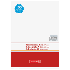 Karteikarten | 297×210 mm, A4, unliniert, weiß, 100 Stück