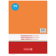 Karteikarten | 297×210 mm, A4, unliniert, orange, 100 Stück