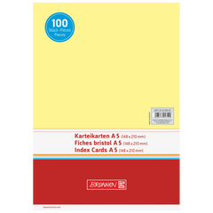 Karteikarten | 210×148 mm, A5, unliniert, gelb, 100 Stück