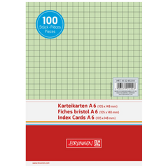 Karteikarten | 148×105 mm, A6, 5 mm kariert, grün, 100 Stück