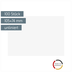Karteikarten | 105×74 mm, A7, unliniert, weiß, 100 Stück
