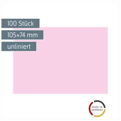 Karteikarten | 105×74 mm, A7, unliniert, rot, 100 Stück