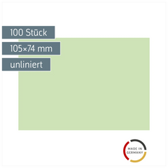 Karteikarten | 105×74 mm, A7, unliniert, grün, 100 Stück