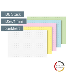 Karteikarten | 105×74 mm, A7, dotted, sortiert, 100 Stück