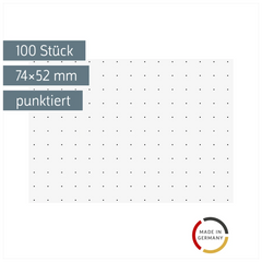 Karteikarten | 74×52 mm, A8, dotted, weiß, 100 Stück