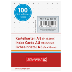 Karteikarten | 74×52 mm, A8, dotted, weiß, 100 Stück