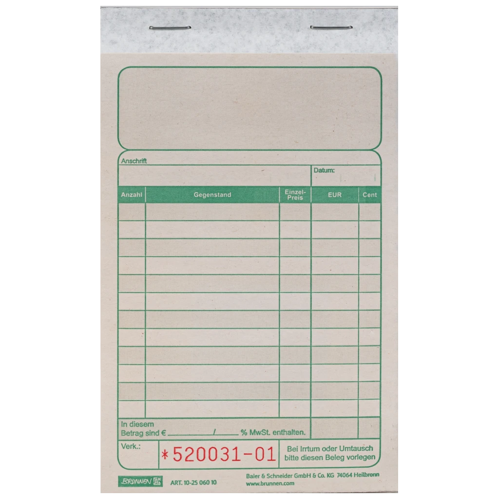 Kassenblöcke | 100×150 mm, 100 Blatt, 10 Stück