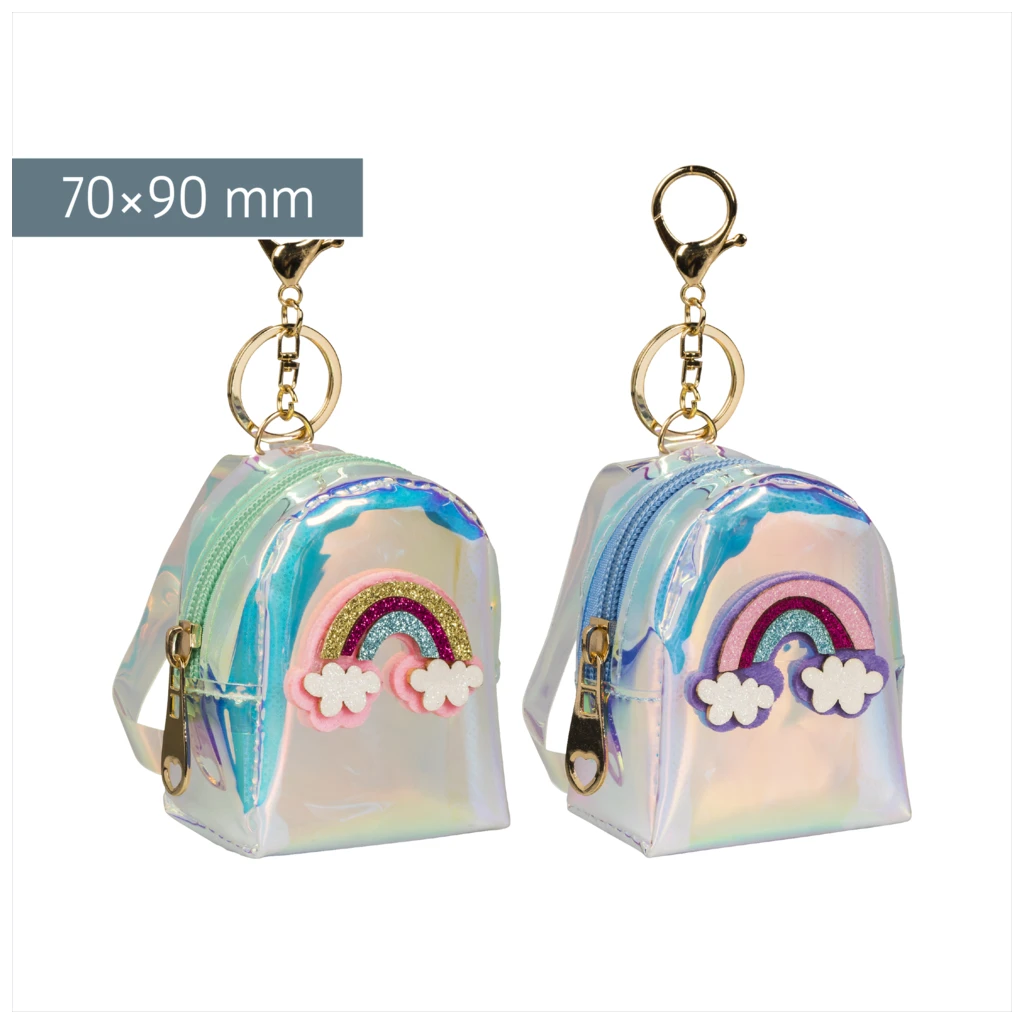 Schlüsselanhänger „Rucksack“ | silber-regenbogen