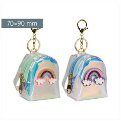 Schlüsselanhänger „Rucksack“ | silber-regenbogen