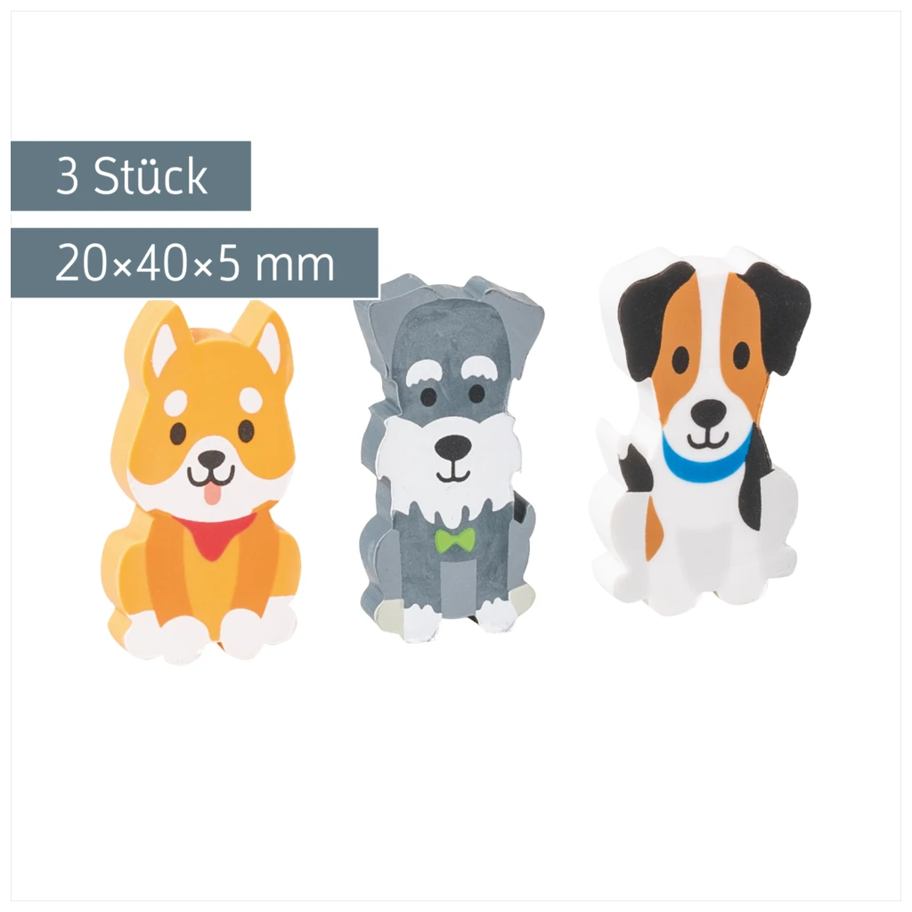 Radiergummi-Set „Hund“ | 3 Stück