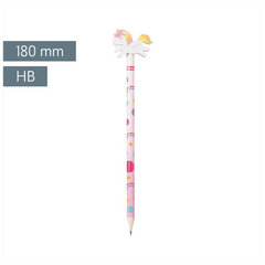 Bleistift mit Radiergummi „Einhorn“ | HB, rund, rosa