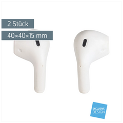 Radiergummi-Set „In-Ear-Pod“ 3D | weiß, 2 Stück