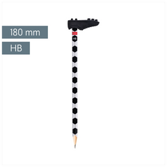 Bleistift mit Radiergummi Fußball | HB, Dreikantform, weiß/schwarz