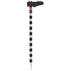 Bleistift mit Radiergummi Fußball | HB, Dreikantform, weiß/schwarz