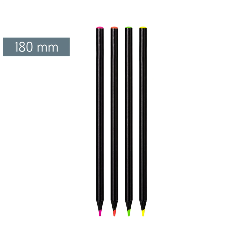 Buntstifte-Set „Neon“ | rund, schwarz
